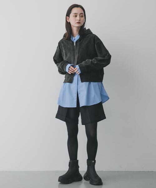 SENSE OF PLACE by URBAN RESEARCH（センスオブプレイスバイアーバンリサーチ）の「ベロアジップフーディ（パーカー・レディース・ブルー/チャコールグレー/ベージュ・ONE）」の10枚目の写真