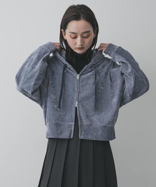 SENSE OF PLACE by URBAN RESEARCH（センスオブプレイスバイアーバンリサーチ）の「ベロアジップフーディ（パーカー・レディース・ブルー/チャコールグレー/ベージュ・ONE）」の15枚目の写真