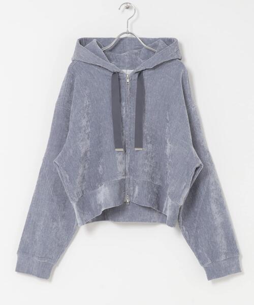 SENSE OF PLACE by URBAN RESEARCH（センスオブプレイスバイアーバンリサーチ）の「ベロアジップフーディ（パーカー・レディース・ブルー/チャコールグレー/ベージュ・ONE）」の21枚目の写真