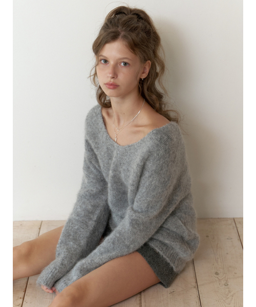 RE_L(リエル)の「Bubb overfit v knit (gray)(ニット/セーター・レディース・その他・FREE)」の1枚目の写真