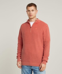 G-STAR | Serrated Knitted Skipper/ワンポイントハーフジップコットンニットセーター(ニット/セーター)
