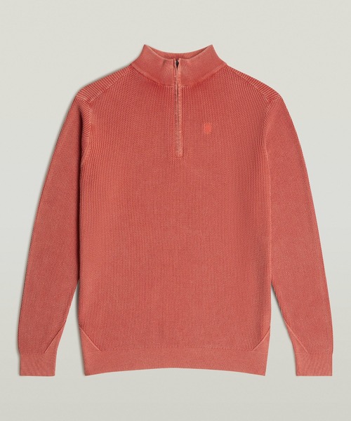 G-STAR（ジースター）の「Serrated Knitted Skipper/ワンポイントハーフジップコットンニットセーター（ニット/セーター・メンズ・ベージュ系その他/レッド系その他・LARGE/MEDIUM/SMALL）」の13枚目の写真