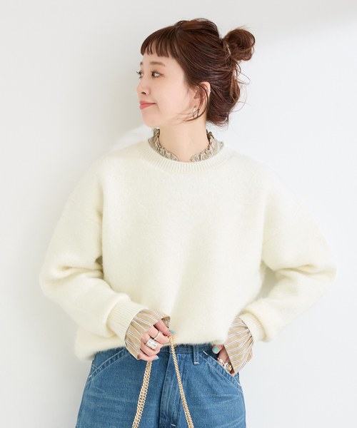 セール】手洗い可 / シャインフェザープルオーバー（ニット/セーター