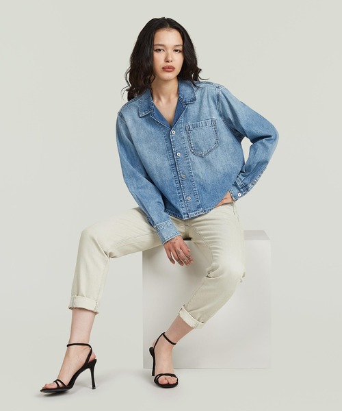 G-STAR(ジースター)の「Resort Boxy Relaxed Shirt/ヴィンテージライクオーバーサイズボックスシルエットデニムシャツ(シャツ/ブラウス・レディース・インディゴブルー・SMALL/X-SMALL/MEDIUM)」の1枚目の写真