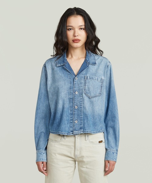 G-STAR(ジースター)の「Resort Boxy Relaxed Shirt/ヴィンテージライクオーバーサイズボックスシルエットデニムシャツ(シャツ/ブラウス・レディース・インディゴブルー・SMALL/X-SMALL/MEDIUM)」の6枚目の写真