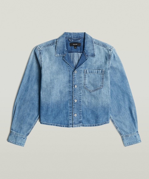 G-STAR(ジースター)の「Resort Boxy Relaxed Shirt/ヴィンテージライクオーバーサイズボックスシルエットデニムシャツ(シャツ/ブラウス・レディース・インディゴブルー・SMALL/X-SMALL/MEDIUM)」の4枚目の写真