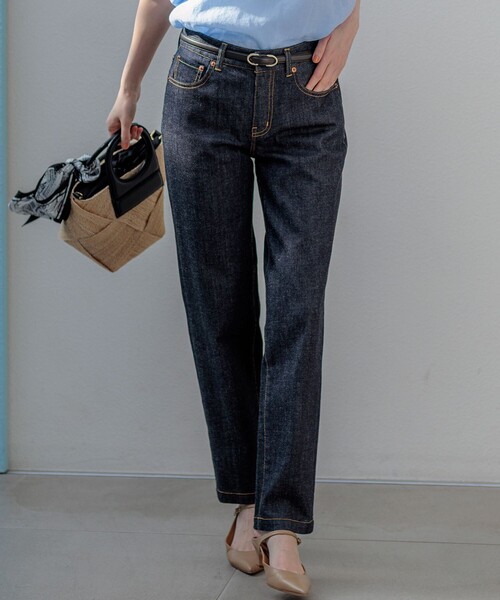 23区 S(ニジュウサンクチイサイサイズ)の「23区DENIM ストレートフィット デニムパンツ(その他パンツ・レディース・ネイビー系/ダルブルー系/スカイブルー系/ホワイト系・34/32/30)」の3枚目の写真