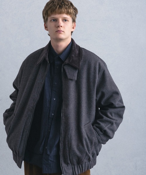 +phenix(プラスフェニックス)の「【WEB・直営店限定】+phenix(プラスフェニックス)WOOL-LIKE PADDED BLOUSON ウールライク パデッド ブルゾン(ブルゾン・メンズ・グレー/ブラウン・M/L)」の4枚目の写真