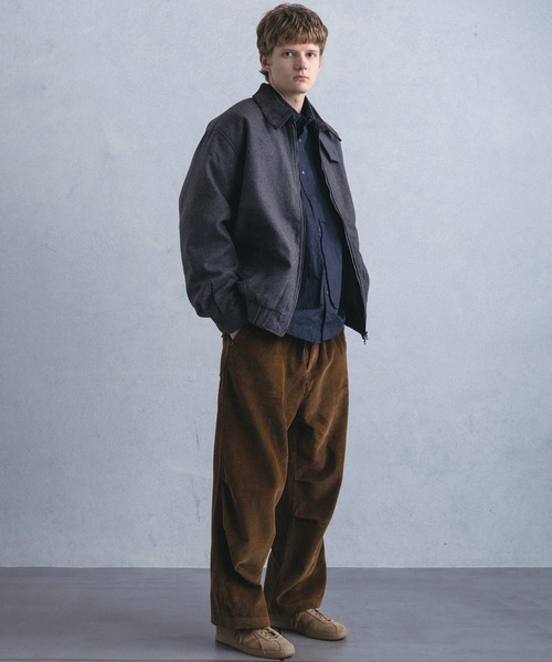 +phenix(プラスフェニックス)の「【WEB・直営店限定】+phenix(プラスフェニックス)WOOL-LIKE PADDED BLOUSON ウールライク パデッド ブルゾン(ブルゾン・メンズ・グレー/ブラウン・M/L)」の6枚目の写真