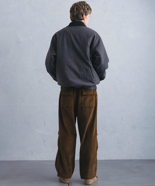 +phenix(プラスフェニックス)の「【WEB・直営店限定】+phenix(プラスフェニックス)WOOL-LIKE PADDED BLOUSON ウールライク パデッド ブルゾン(ブルゾン・メンズ・グレー/ブラウン・M/L)」の7枚目の写真