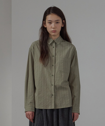 BUT'TON（ボッタン）の「Stripe Loop Shirt (Khaki)（シャツ/ブラウス）」