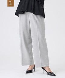 【L】【美シルエット・ウォッシャブル】ストレッチツイルタックパンツ