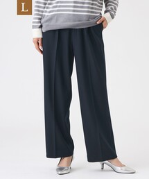 【L】【美シルエット・ウォッシャブル】ストレッチツイルタックパンツ