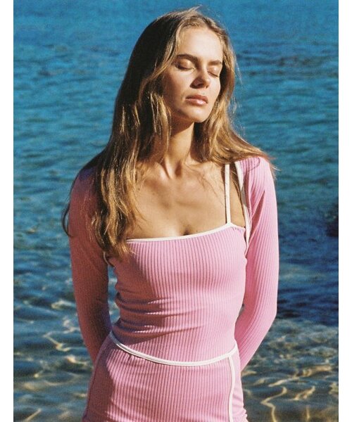 SURFEA(サーフィー)の「RIBBED CARDIGAN_PINK(カーディガン/ボレロ・レディース・その他・S/L)」の1枚目の写真