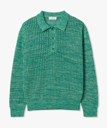 LEMARD（ルマード）の「スカッシュツートン半オープンボタンカラーニット - グリーン（ニット/セーター）」