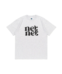 ネットネットロゴ半袖Tシャツ(ライトメランジ)