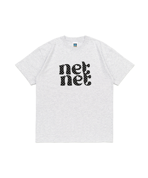 NET SOCIAL CLUB(ネットソーシャルクラブ)の「ネットネットロゴ半袖Tシャツ(ライトメランジ)(Tシャツ/カットソー・レディース・ライトグレー・S/M/L/XL)」の1枚目の写真