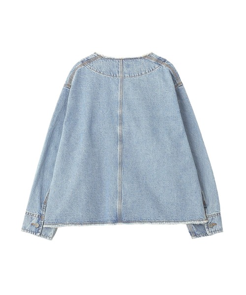 earth music&ecology(アースミュージックアンドエコロジー)の「デニムノーカラーカバーオール(カバーオール・レディース・ライトインディゴブルー・FREE)」の14枚目の写真