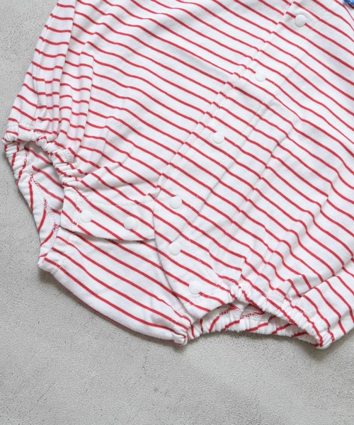 LaStella（ラステラ）の「メロウカラーボーダーボディシャツ/baby（ロンパース・キッズ・レッド/ベージュ/ライトブルー・80/70）」の9枚目の写真