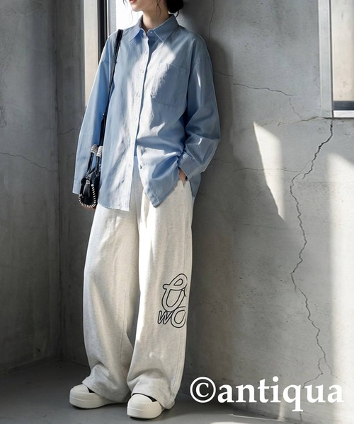 antiqua（アンティカ）の「綿100％  シャツ（シャツ/ブラウス・レディース・ブルー/ブラック・ONESIZE）」の8枚目の写真
