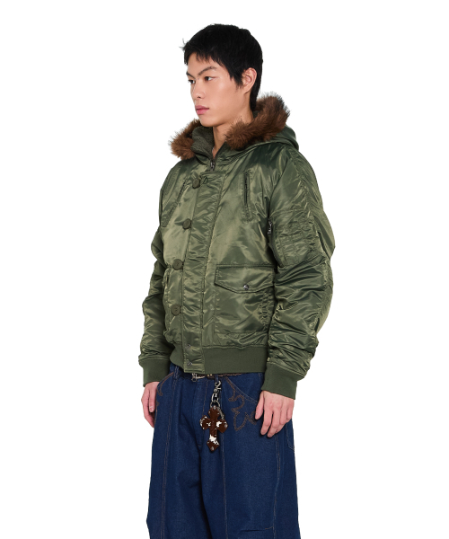 AAKAM(アーカム)の「Hooded Fur MA-1 Jacket (Khaki)(ブルゾン・レディース・その他・2/1)」の9枚目の写真