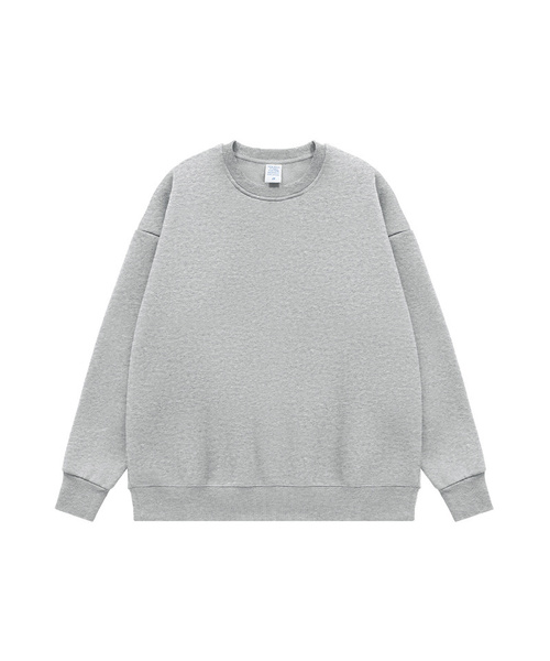BUTTON SEOUL(ボタンソウル)の「エッセンシャルオーバーサイズクルーネック起毛ヘビースウェットシャツ(6 COLORS)(スウェット・メンズ・ブラック/カーキ/ダークパープル/チャコール/ホワイト/ライトグレー・MEDIUM/LARGE/X-LARGE)」の3枚目の写真