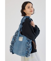 RODEO CROWNS WIDE BOWL（ロデオクラウンズワイドボウル）の「デニムフリルギャザーバッグ（トートバッグ）」