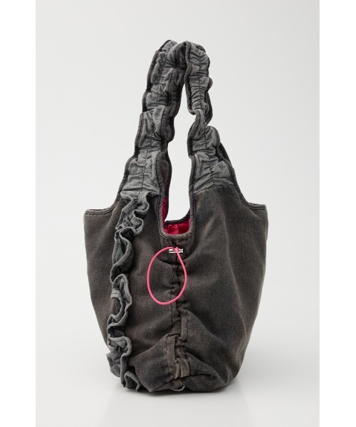 RODEO CROWNS WIDE BOWL（ロデオクラウンズワイドボウル）の「デニムフリルギャザーバッグ（トートバッグ・レディース・ブルー/ブラック・FREE）」の4枚目の写真