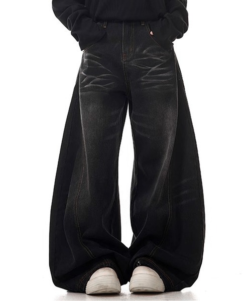 JOHNNY WOLF(ジョニーウルフ)の「KAINE ワイドバギー バレル デニムパンツ(デニムパンツ・メンズ・ブルー/ブラック・L/M/S)」の4枚目の写真