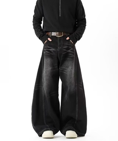 JOHNNY WOLF(ジョニーウルフ)の「KAINE ワイドバギー バレル デニムパンツ(デニムパンツ・メンズ・ブルー/ブラック・L/M/S)」の6枚目の写真