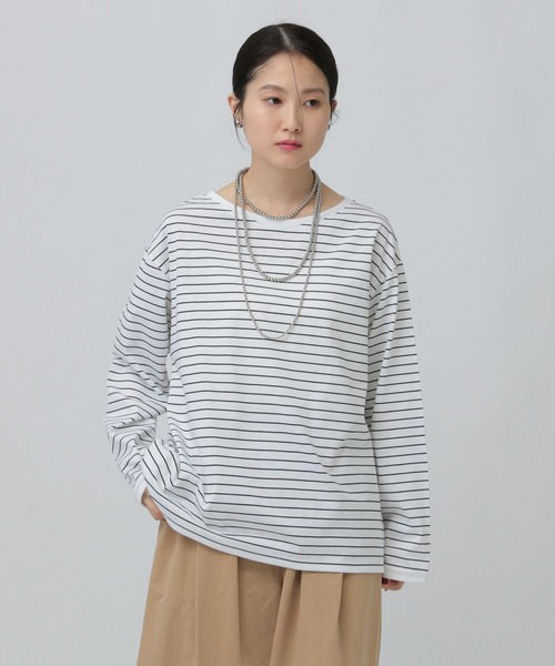 細ピッチボーダーロンT 634629（Tシャツ/カットソー）｜LEPSIM