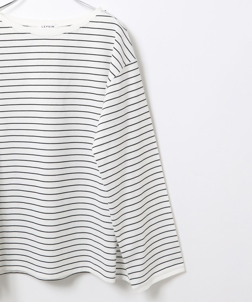 LEPSIM(レプシィム)の「細ピッチボーダーロンT 634629(Tシャツ/カットソー・レディース・グリーン/ブラック/オフホワイト・FREE)」の11枚目の写真