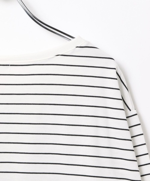 LEPSIM(レプシィム)の「細ピッチボーダーロンT 634629(Tシャツ/カットソー・レディース・グリーン/ブラック/オフホワイト・FREE)」の4枚目の写真