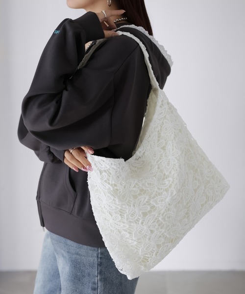 Riberry（リベリー）の「レーストートバッグ（トートバッグ・レディース・オフホワイト・FREE）」の2枚目の写真