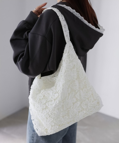 Riberry（リベリー）の「レーストートバッグ（トートバッグ・レディース・オフホワイト・FREE）」の3枚目の写真