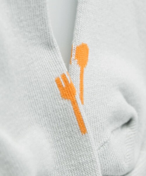 BRANSHES(ブランシェス)の「おこさまランチソックス(ソックス/靴下・キッズ・オフホワイト/オレンジ/グレー・19-21㎝/16-18㎝/13-15㎝)」の5枚目の写真