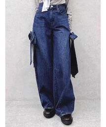 dazzlin | リボンバレルデニムパンツ(デニムパンツ)