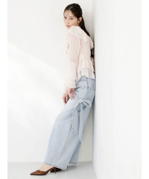 dazzlin（ダズリン）の「リボンバレルデニムパンツ（デニムパンツ・レディース・インディゴブルー/ライトブルー・MEDIUM/SMALL）」の7枚目の写真