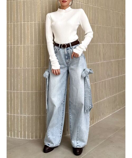 dazzlin（ダズリン）の「リボンバレルデニムパンツ（デニムパンツ・レディース・インディゴブルー/ライトブルー・MEDIUM/SMALL）」の10枚目の写真