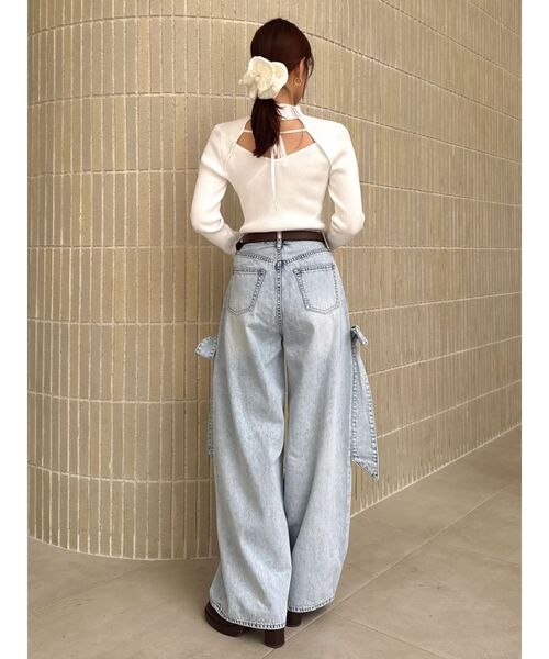 dazzlin（ダズリン）の「リボンバレルデニムパンツ（デニムパンツ・レディース・インディゴブルー/ライトブルー・MEDIUM/SMALL）」の12枚目の写真