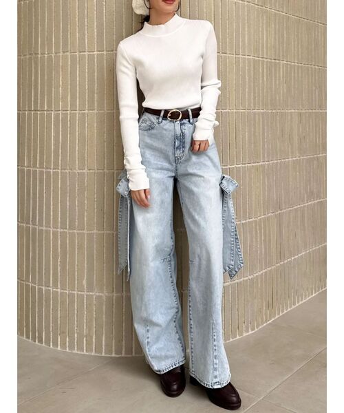 dazzlin（ダズリン）の「リボンバレルデニムパンツ（デニムパンツ・レディース・インディゴブルー/ライトブルー・MEDIUM/SMALL）」の13枚目の写真