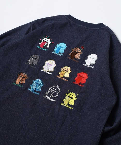 GRAF&WU(グラフアンドユー)の「GRAF&WU-12BOOGHOST/グラフ&ウー12ベロゴースト LS/TEE 長袖 ※五行起源バージョン(Tシャツ/カットソー・メンズ・ダークグレー/オートミール・L/M/XL)」の2枚目の写真