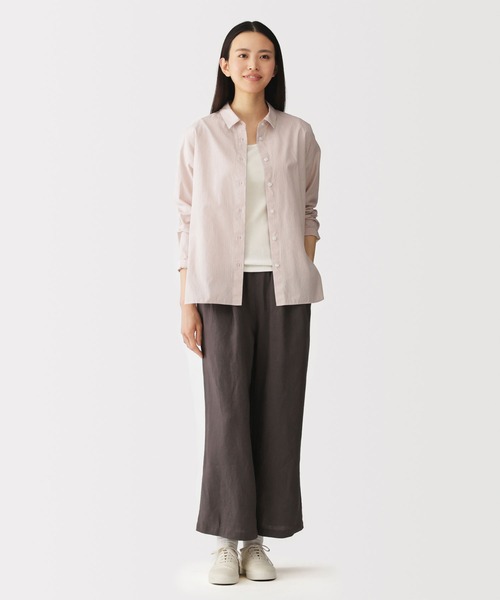 無印良品（ムジルシリョウヒン）の「婦人　なめらかリブブラ半袖Ｔシャツ（インナーウェア/肌着・レディース・ライトブルー/ブラック/オフホワイト・M/S/XL/L）」の4枚目の写真
