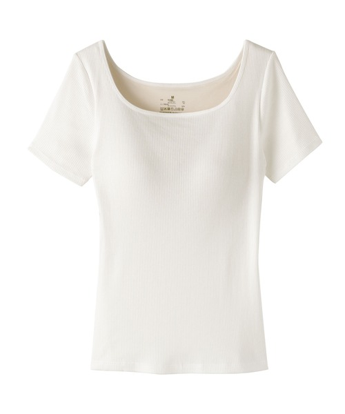 無印良品（ムジルシリョウヒン）の「婦人　なめらかリブブラ半袖Ｔシャツ（インナーウェア/肌着・レディース・ライトブルー/ブラック/オフホワイト・M/S/XL/L）」の7枚目の写真