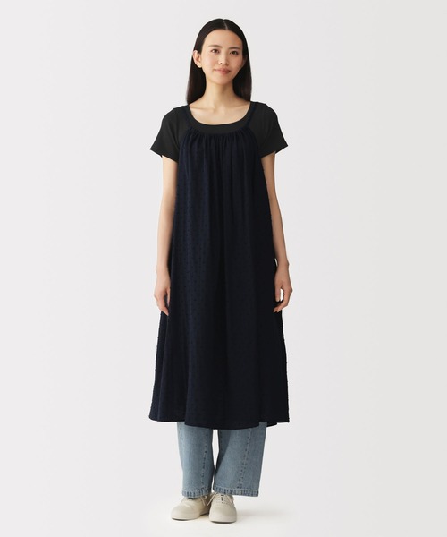 無印良品（ムジルシリョウヒン）の「婦人　なめらかリブブラ半袖Ｔシャツ（インナーウェア/肌着・レディース・ライトブルー/ブラック/オフホワイト・M/S/XL/L）」の9枚目の写真