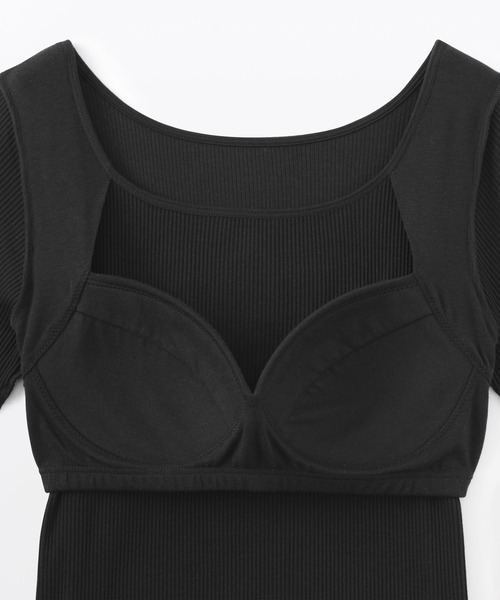 無印良品（ムジルシリョウヒン）の「婦人　なめらかリブブラ半袖Ｔシャツ（インナーウェア/肌着・レディース・ライトブルー/ブラック/オフホワイト・M/S/XL/L）」の10枚目の写真