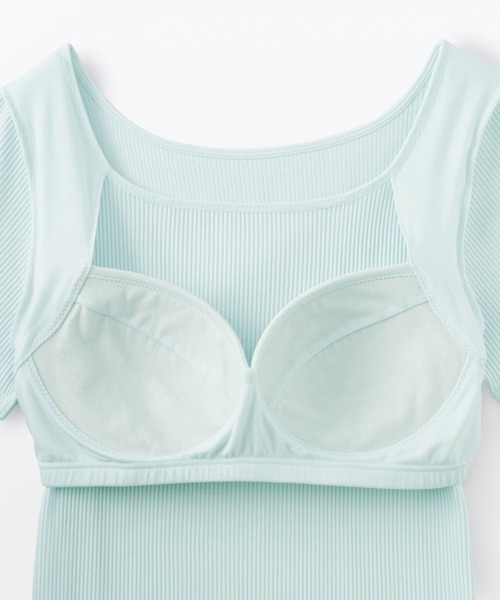 無印良品（ムジルシリョウヒン）の「婦人　なめらかリブブラ半袖Ｔシャツ（インナーウェア/肌着・レディース・ライトブルー/ブラック/オフホワイト・M/S/XL/L）」の12枚目の写真