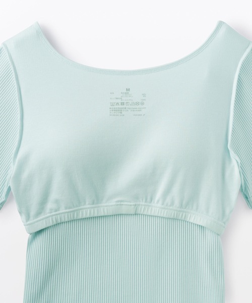 無印良品（ムジルシリョウヒン）の「婦人　なめらかリブブラ半袖Ｔシャツ（インナーウェア/肌着・レディース・ライトブルー/ブラック/オフホワイト・M/S/XL/L）」の13枚目の写真