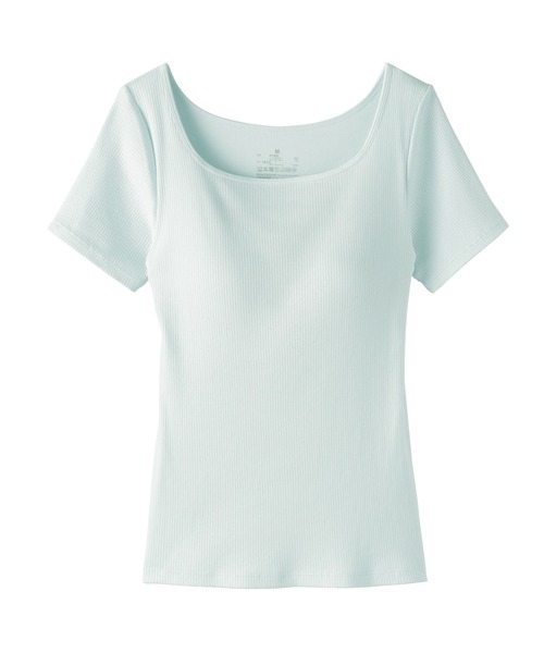 無印良品（ムジルシリョウヒン）の「婦人　なめらかリブブラ半袖Ｔシャツ（インナーウェア/肌着・レディース・ライトブルー/ブラック/オフホワイト・M/S/XL/L）」の14枚目の写真
