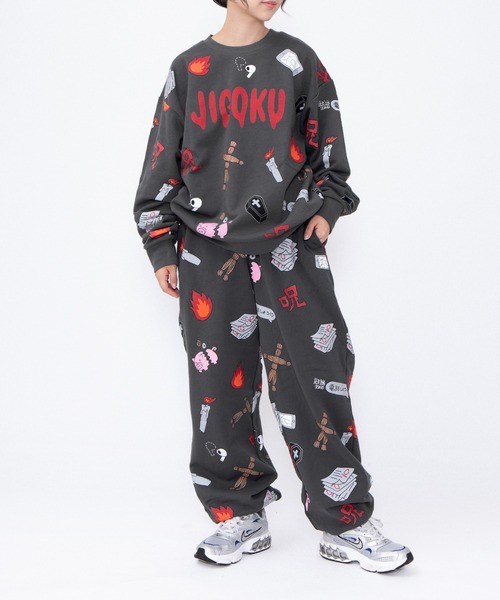 PUNYUS（プニュズ）の「【新サイズ】天国と地獄総柄スウェット（スウェット・レディース・ホワイト/スミクロ・2/1/3/4/5）」の13枚目の写真